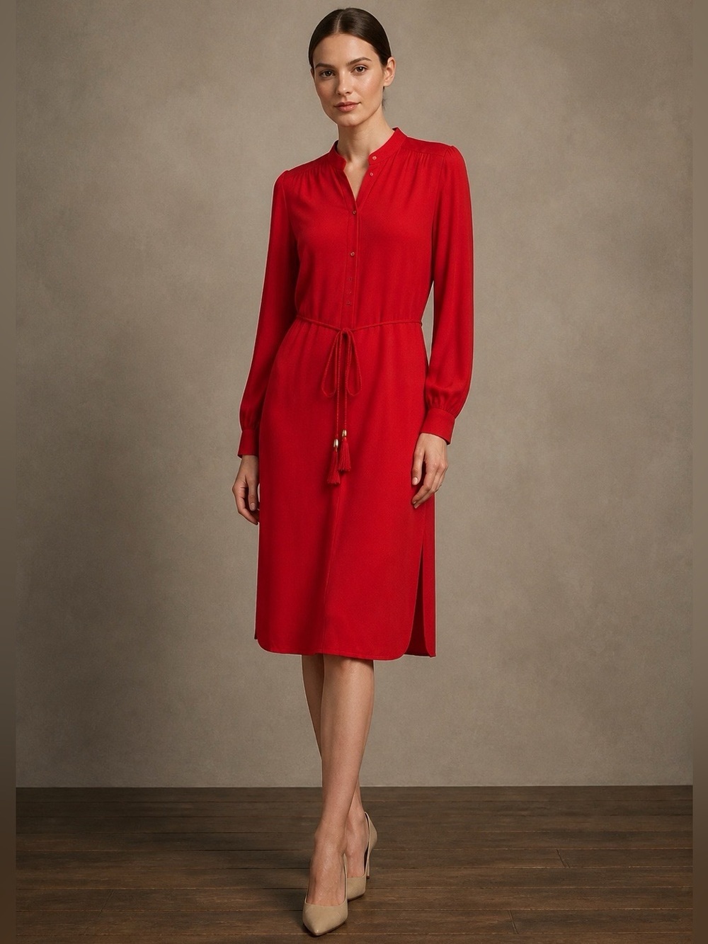 Diane von Furstenberg Long Sleeve Red Dress